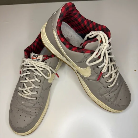 Nike Air Force 1 Low '07 LV8 Light Taupe with Buffalo Check Size Mens 12 - Picture 1 of 10